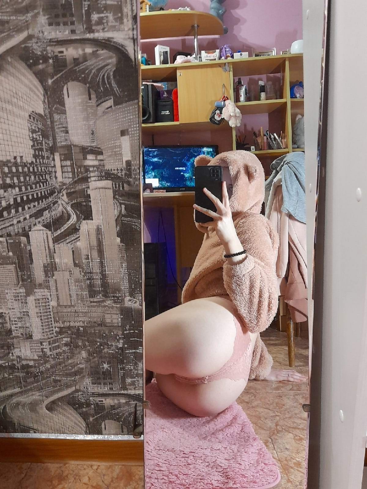 Young and attractive student flaunting her alluring and appetizing assets