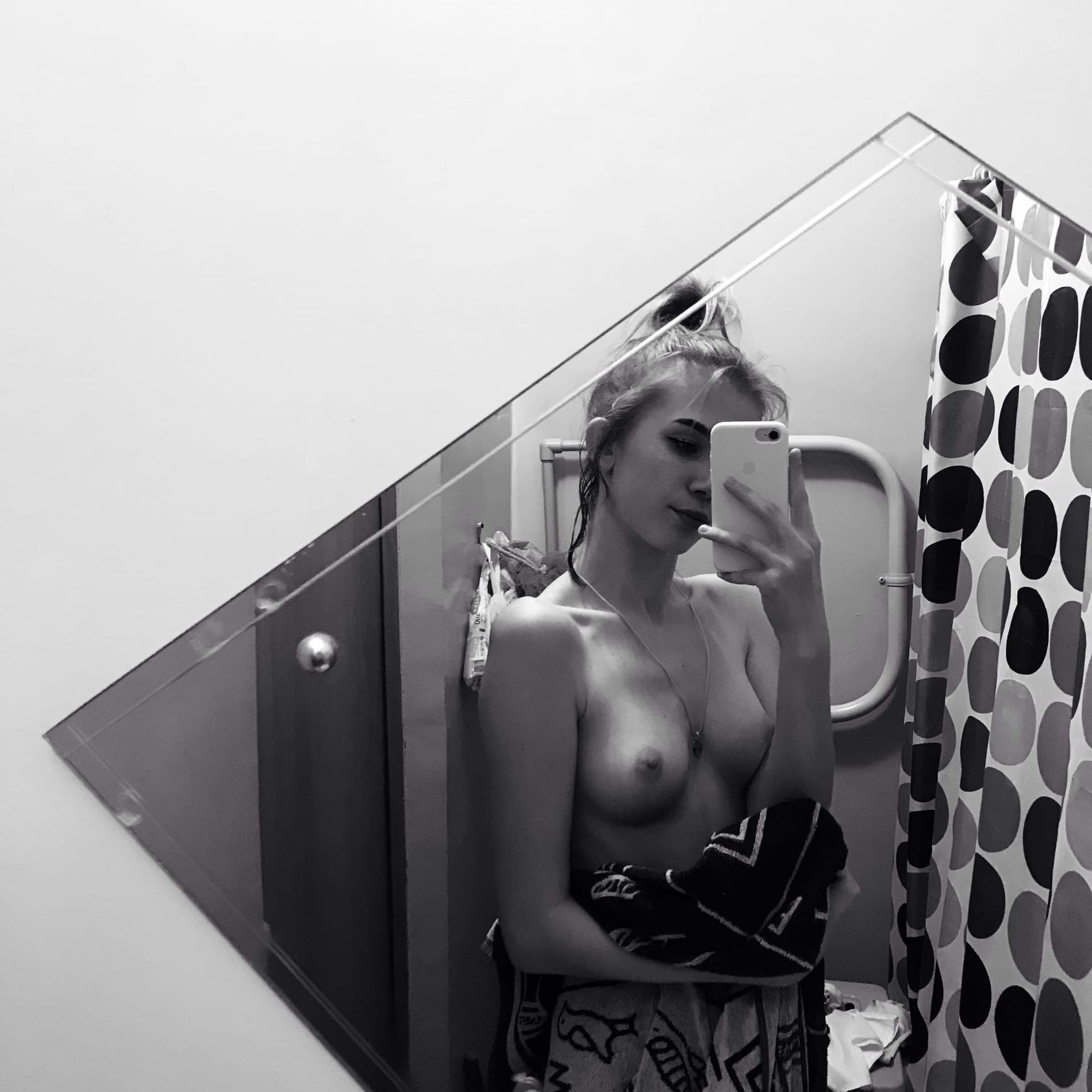 Young and attractive student flaunting her alluring and appetizing assets