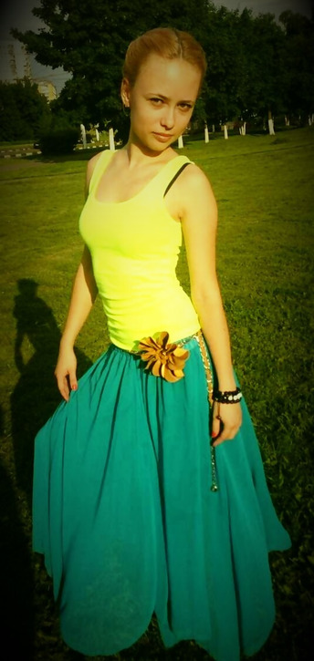 Skinny Girl Shows Off Tight Body