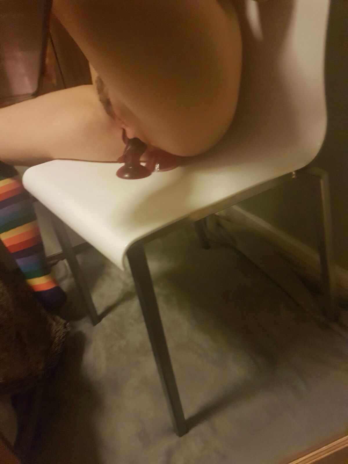 Girl enjoys double penetration, poses, masturbates with dildos