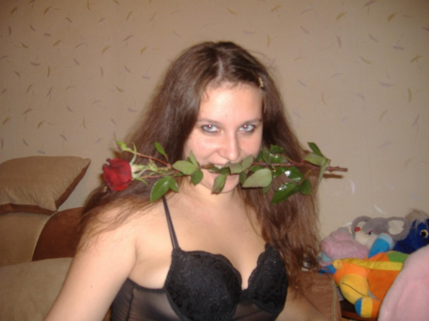 Sensual Woman's Home Photoshoot with Passionate Flower