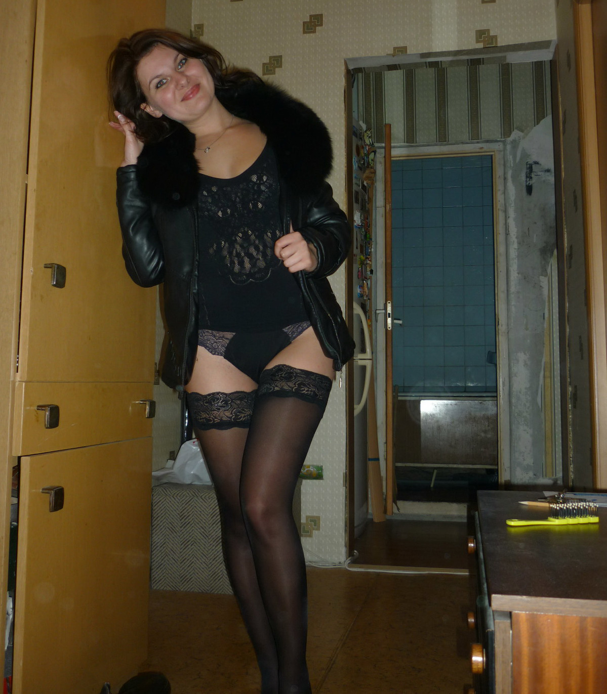 Seductive Lady with Beautiful Eyes Poses in Erotic Photos