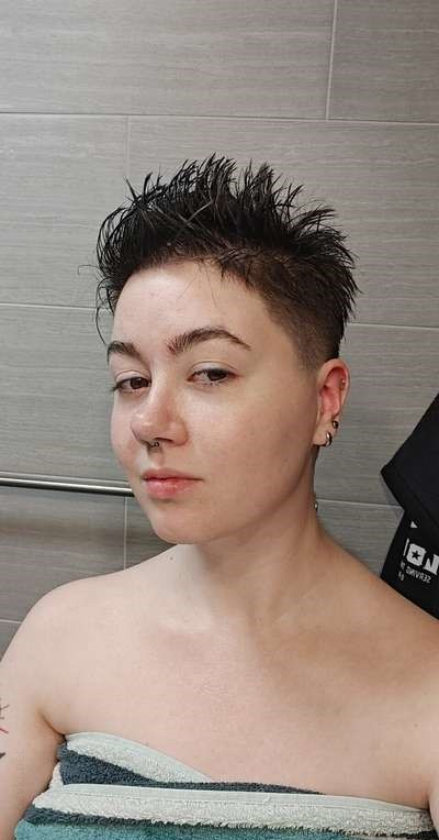 Short-Haired Hottie with Alluring Looks