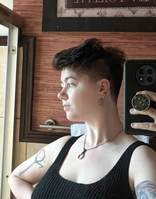 Short-Haired Hottie with Alluring Looks