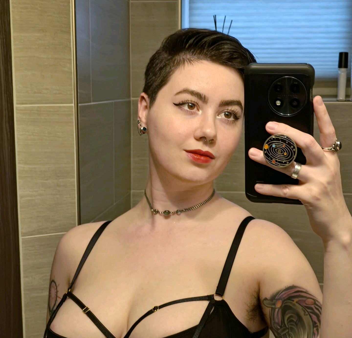 Short-Haired Hottie with Alluring Looks