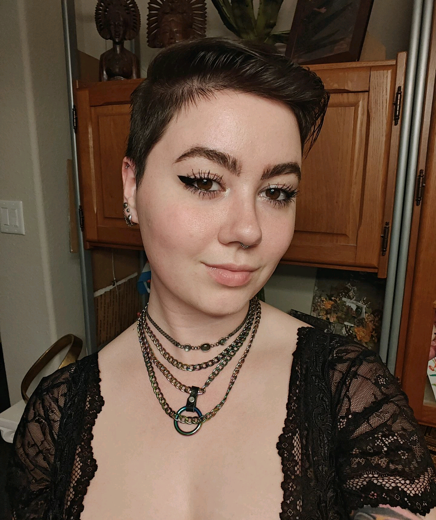 Short-Haired Hottie with Alluring Looks