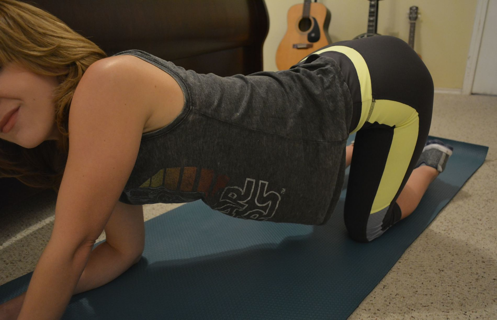 Stunning girl with athletic body strips naked for us