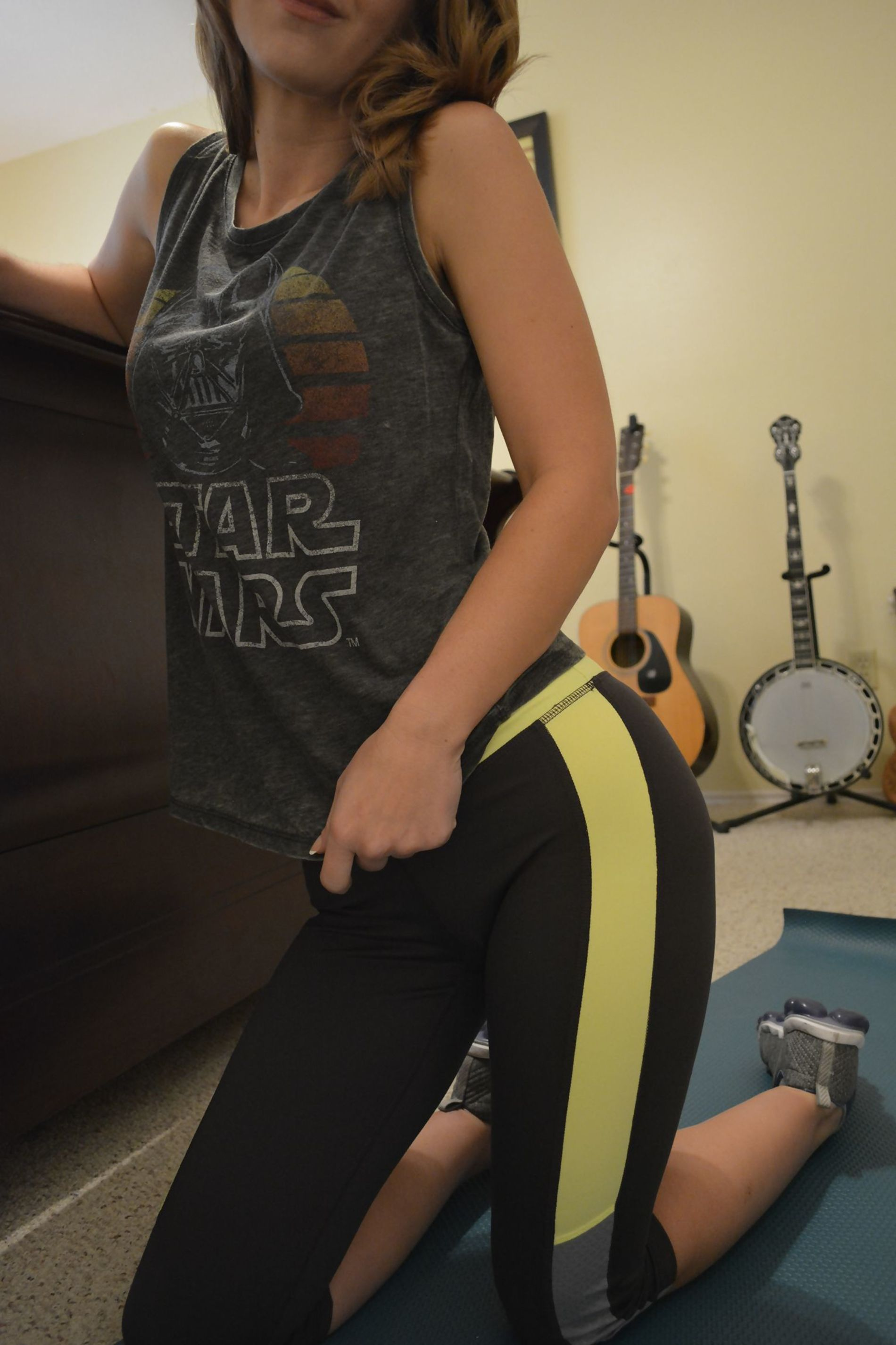 Stunning girl with athletic body strips naked for us