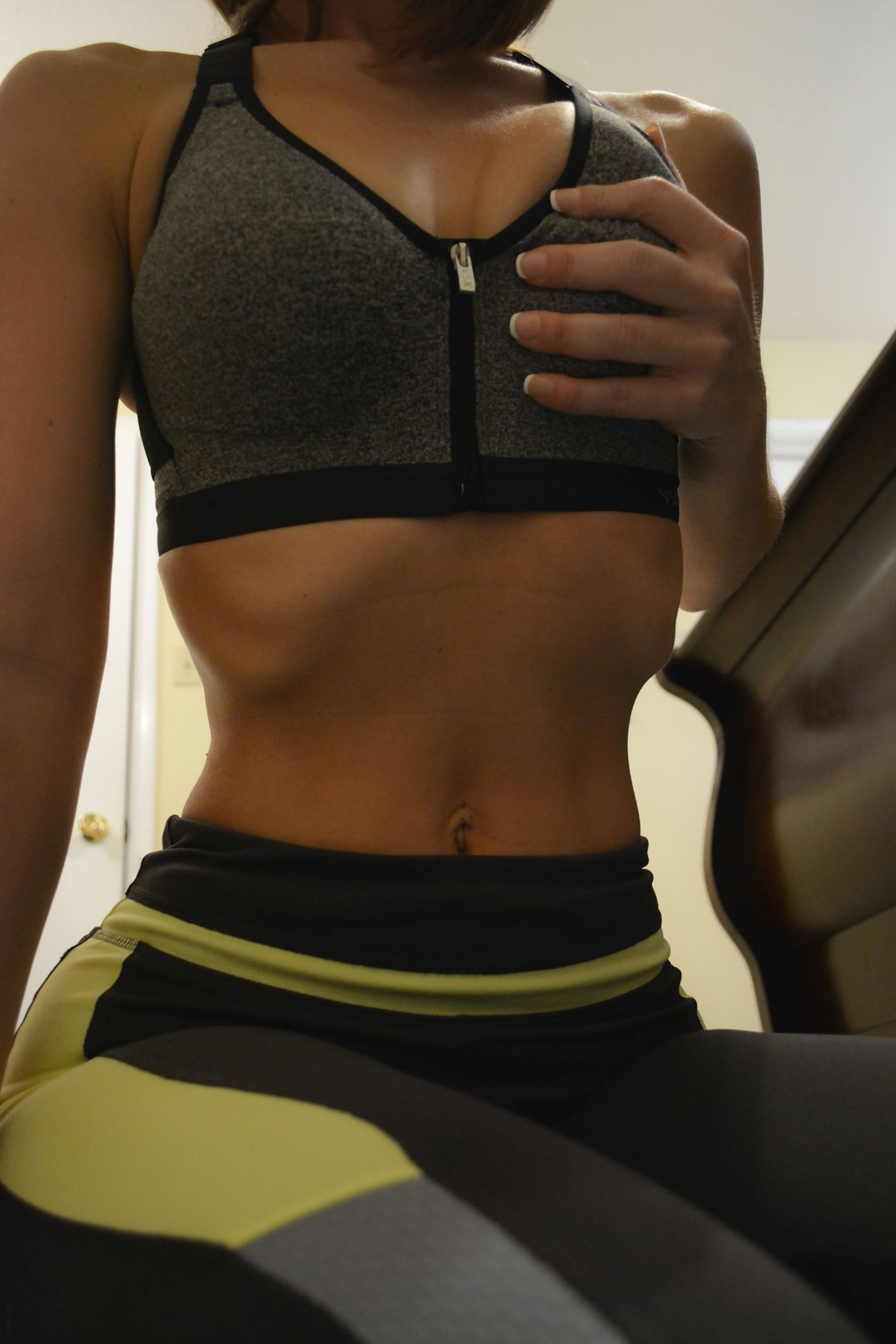 Stunning girl with athletic body strips naked for us