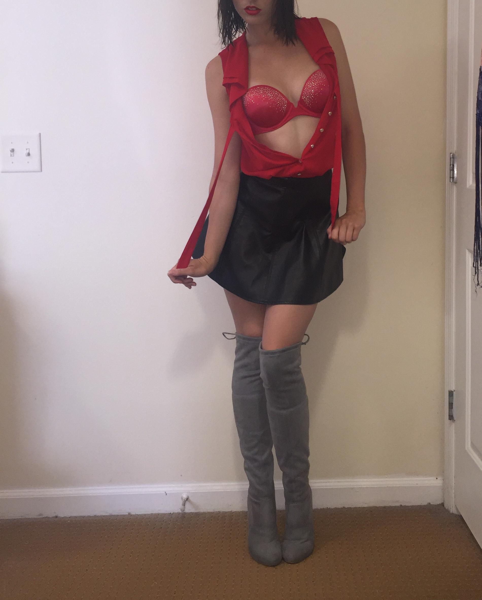 Seductive posing, showcasing sexuality, removing panties, inserting into intimate area