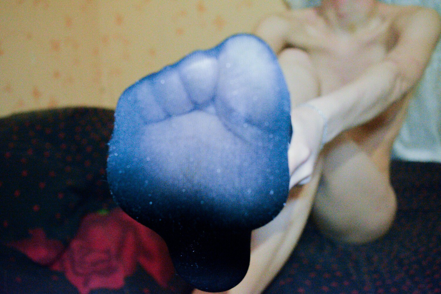 Girl in Black Stockings Shows Intimate Area in Photo Shoot