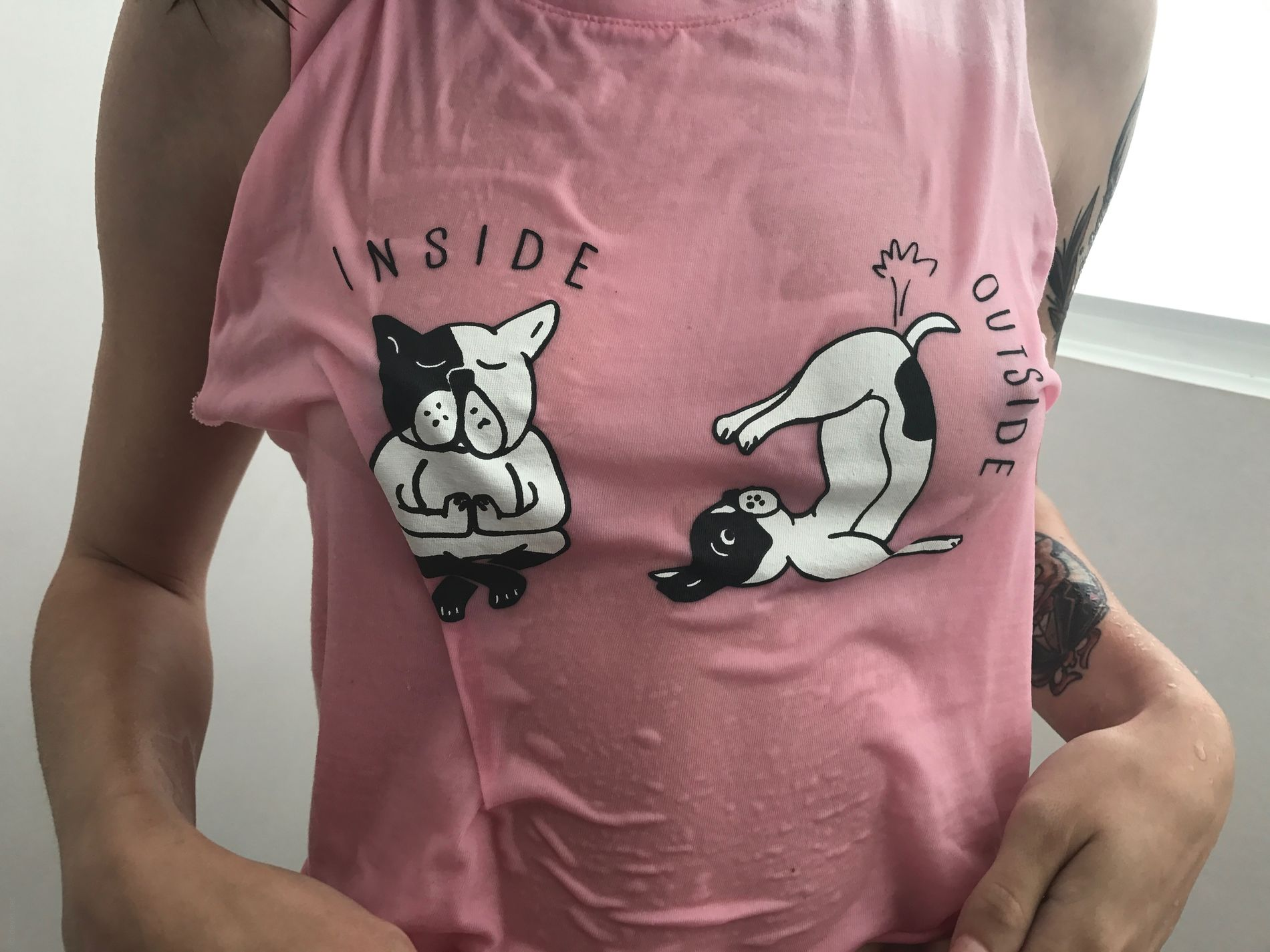 Young girl with tattoos having sex and showing intimate parts in porn photos