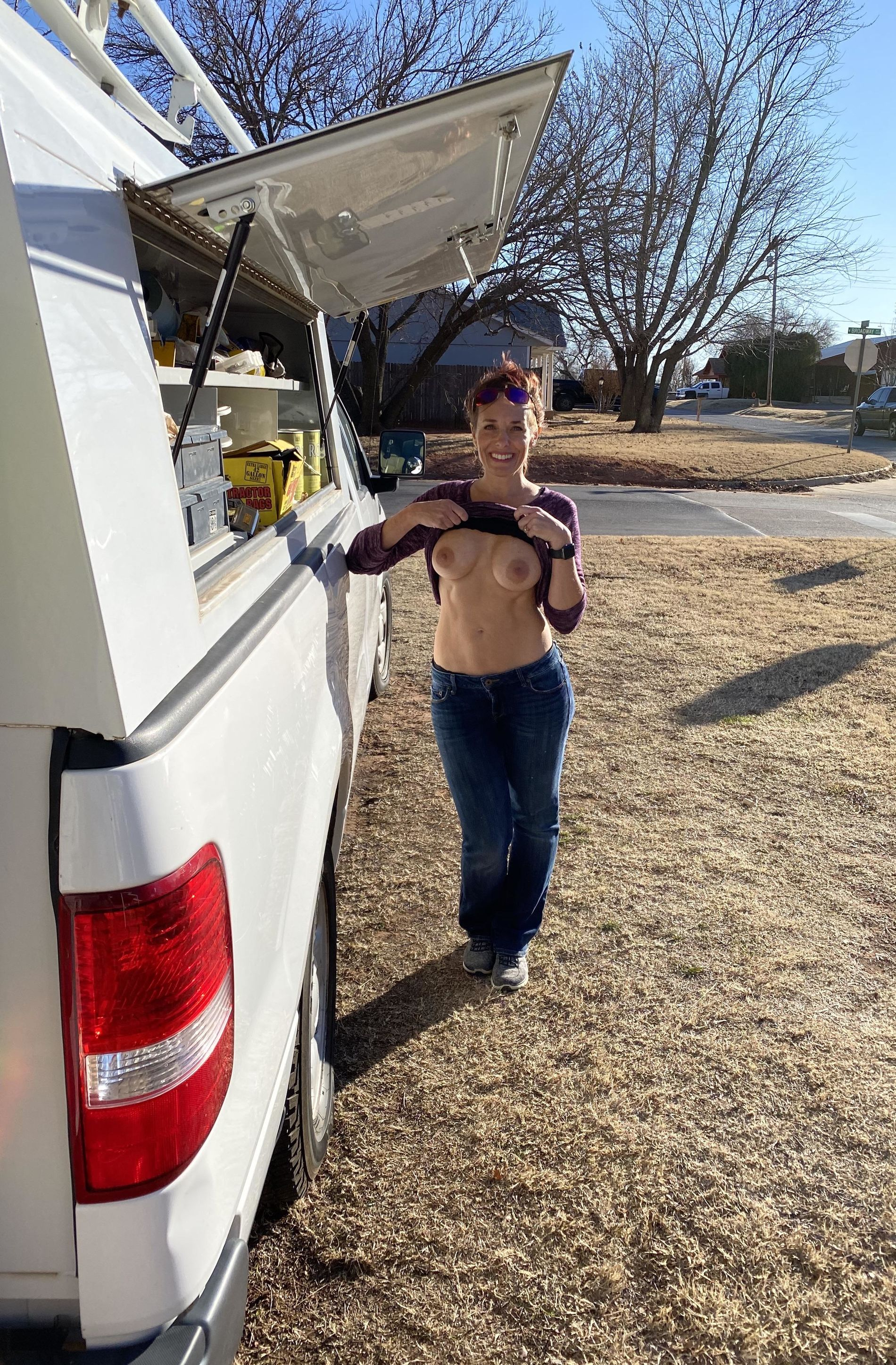 Naked MILF Captured in Public by Guy in Explicit Porn Photos